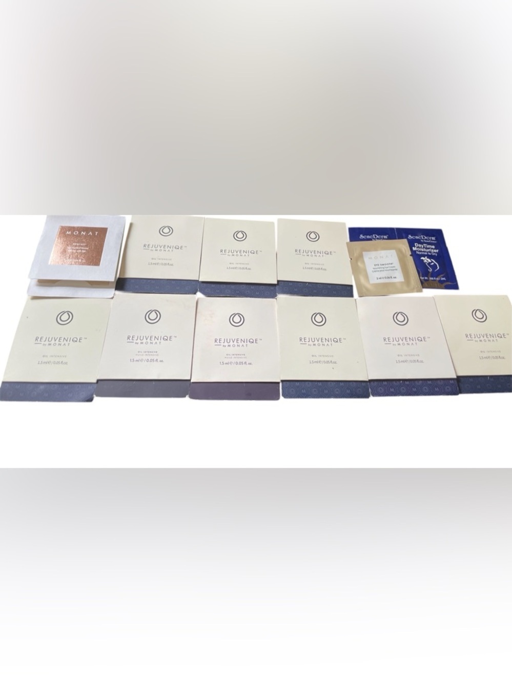 Rejuveniqe by Monat Oil Intensive Samples *9*pack,eye cream, age rewind,+ more!!